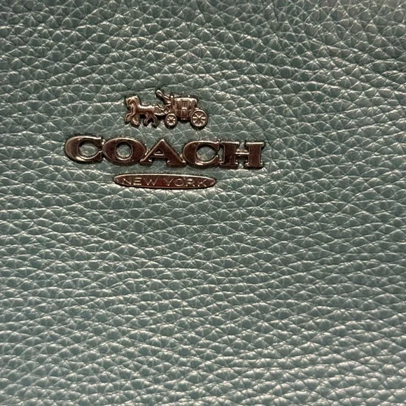 Coach Dark Green Leather Backpack - Picture 2 of 3